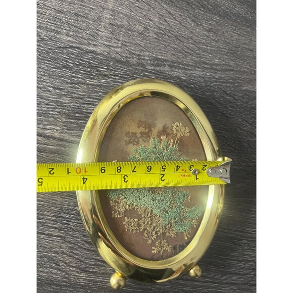 MCM Pressed Dried Wildflower Floral Leave Brass Framed-Hawaiian Floral - Picture 10 of 10